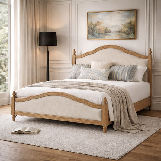 Belgravia French Oak Upholstered Bed