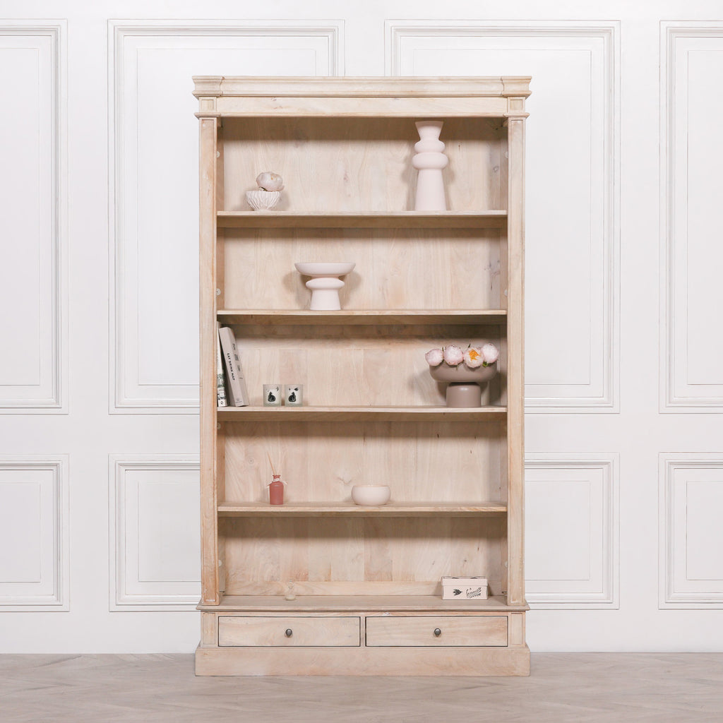 Blanche Rustic Wooden Bookcase with Drawers