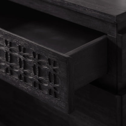 Boho 2 Drawer Charcoal Bedside
