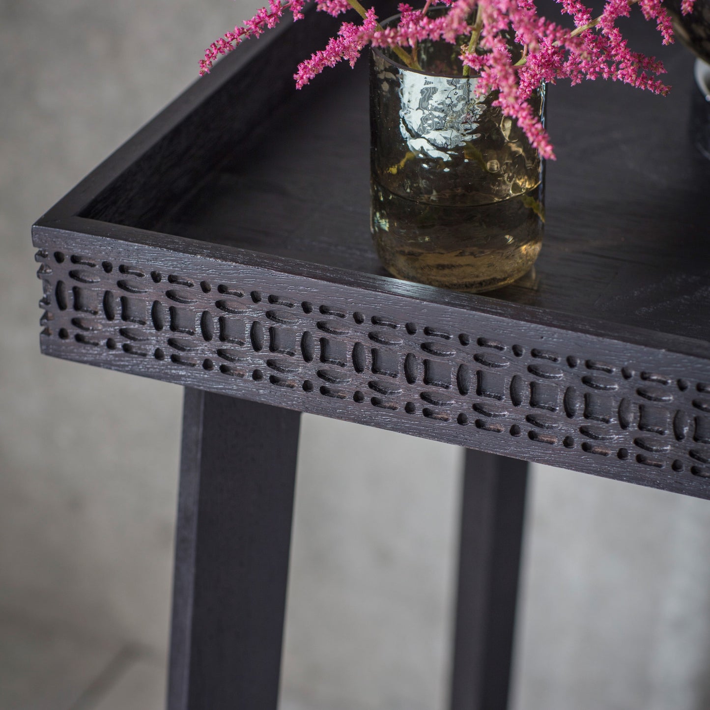 Boho Charcoal Bedside Table