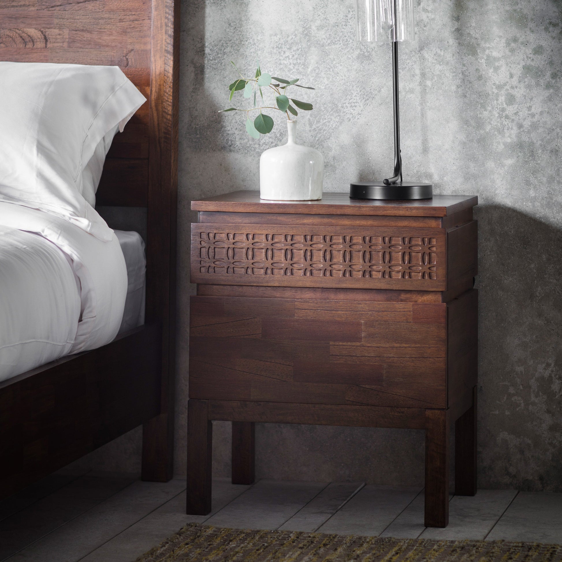 Boho Retreat 2 Drawer Bedside Table