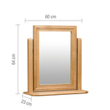 Bordeaux French Triple Mirror- Oak