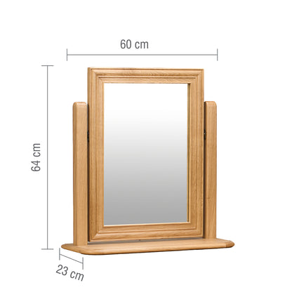 Bordeaux French Triple Mirror- Oak
