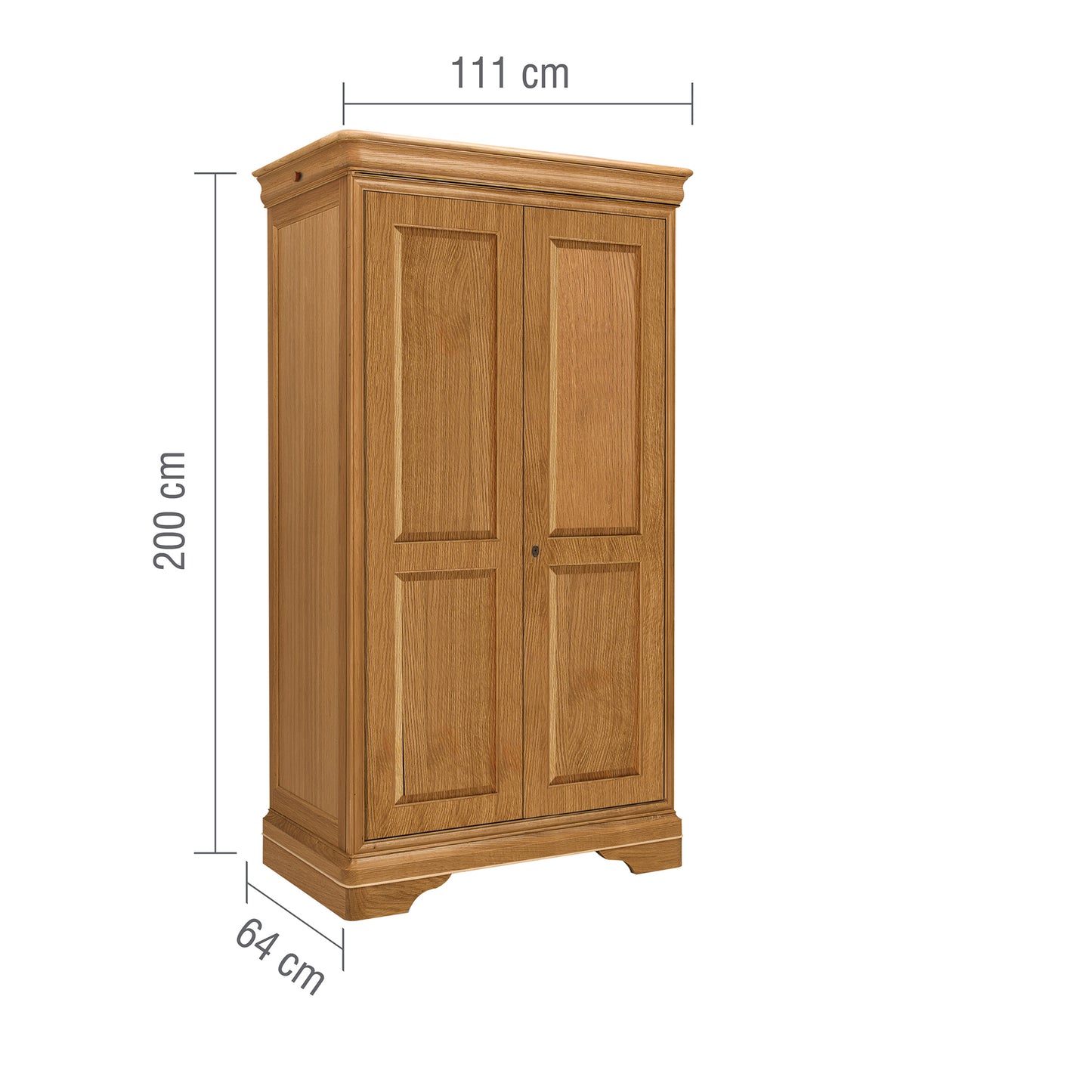 Bordeaux Oak French Double Wardrobe