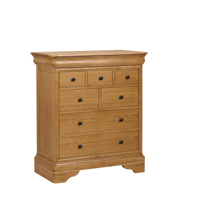 Bordeaux French Sleigh Oak 4+3 Drawer Chest of Drawer