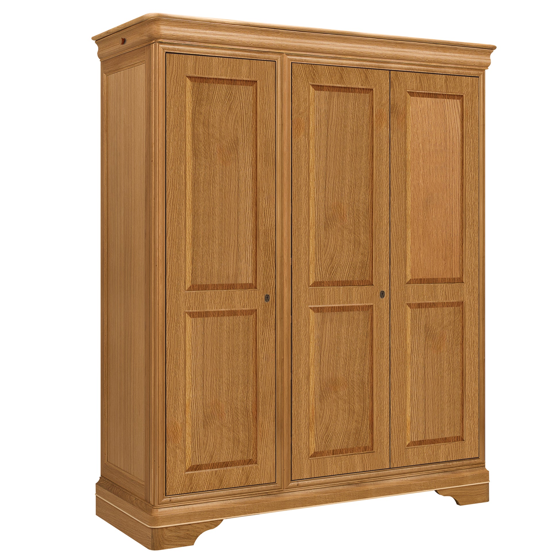 Bordeaux Oak French Sleigh Triple Wardrobe