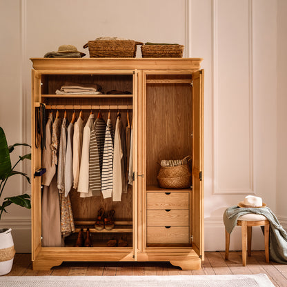 Bordeaux Oak French Wardrobe