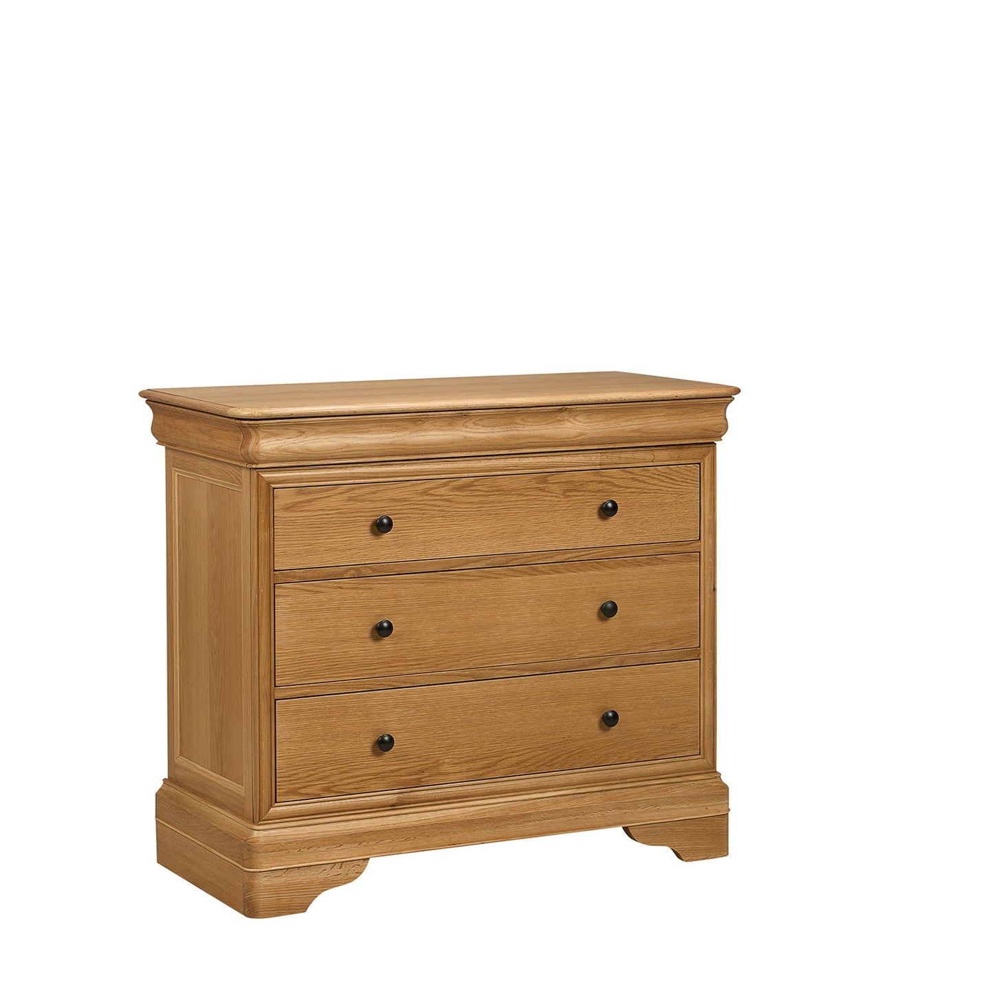 Bordeaux Sleigh Oak French 3 Drawer Chest
