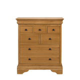 Bordeaux Sleigh Oak French Chest of Drawers