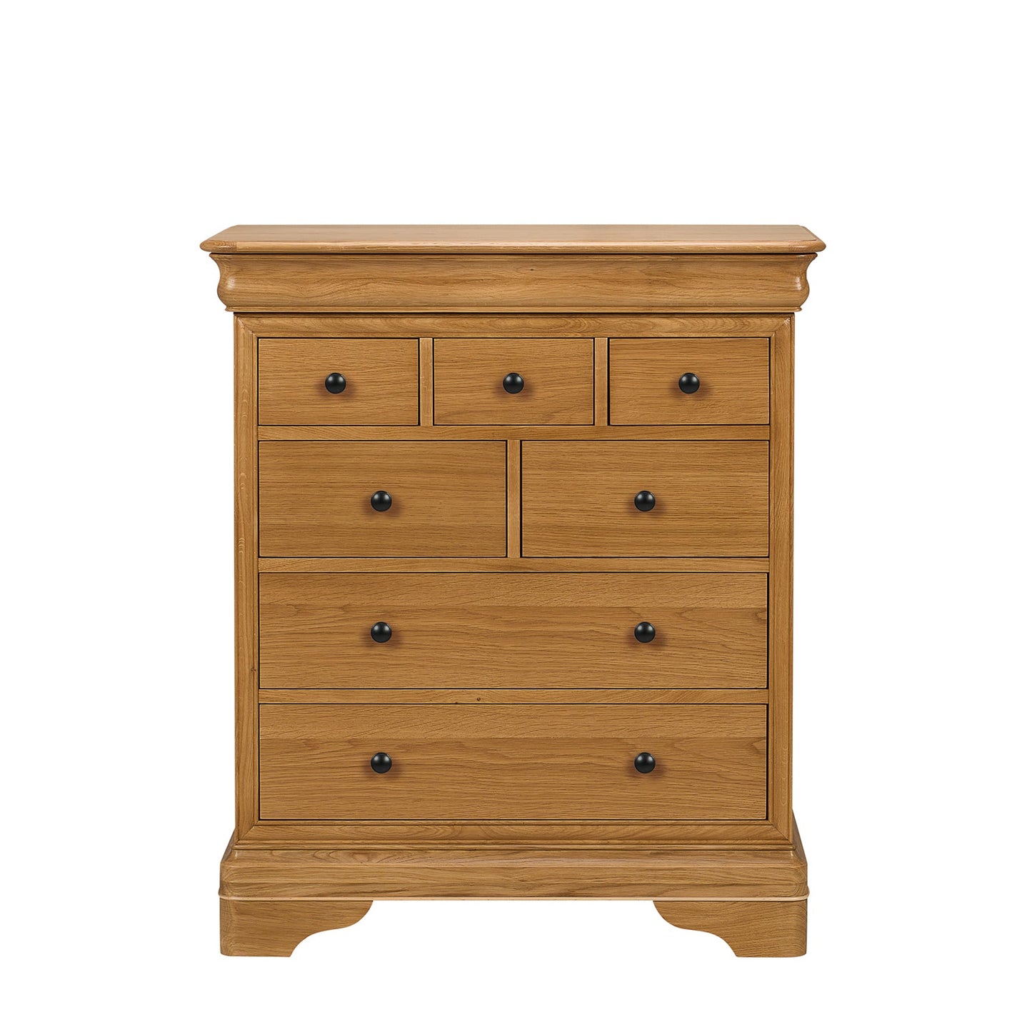Bordeaux Sleigh Oak French Chest of Drawers