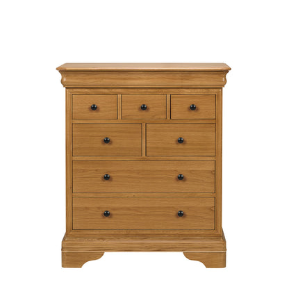 Bordeaux Sleigh Oak French Chest of Drawers