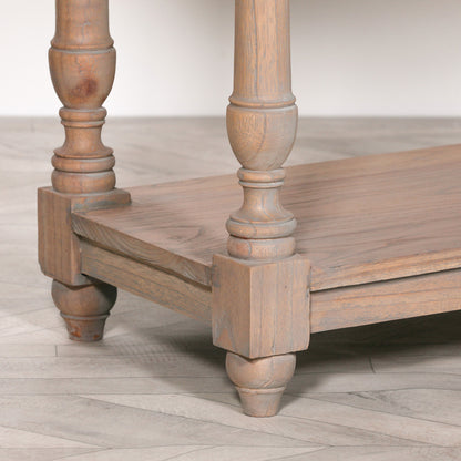 French Rustic Wooden Breakfront Console