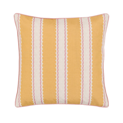 Calivana Stripe Cushion Ochre and Pink