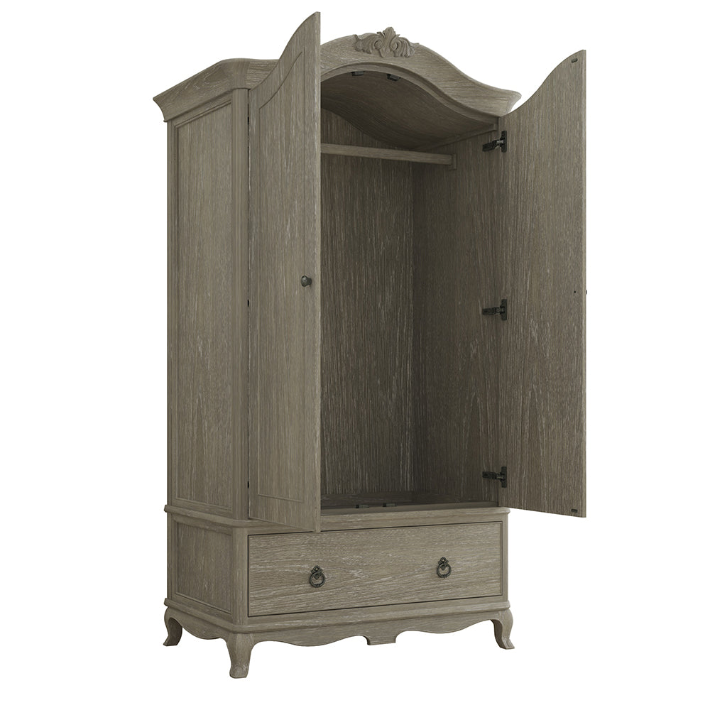 Open View for the Camille French Oak Wardrobe