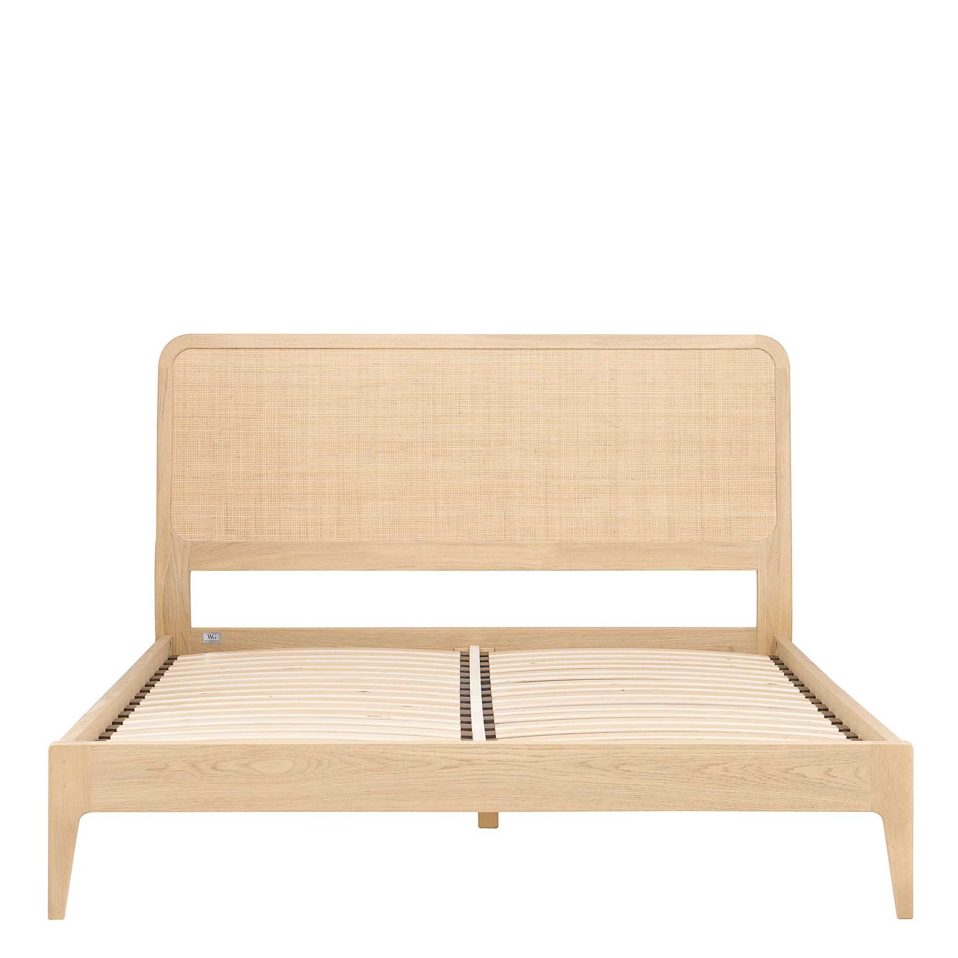 Casera Oak Rattan Bed - Slats View