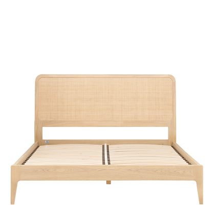 Casera Oak Rattan Bed - Slats View