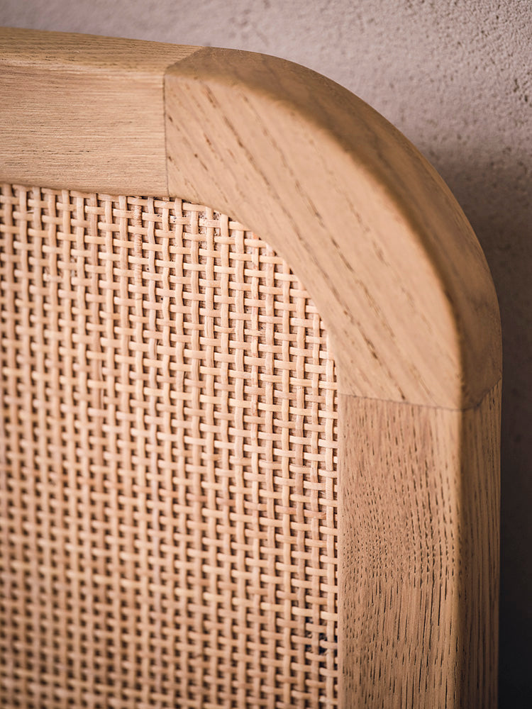 Casera Rattan Oak Bed - Rattan View