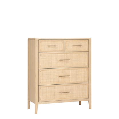Casera Oak Rattan Front Tall Chest