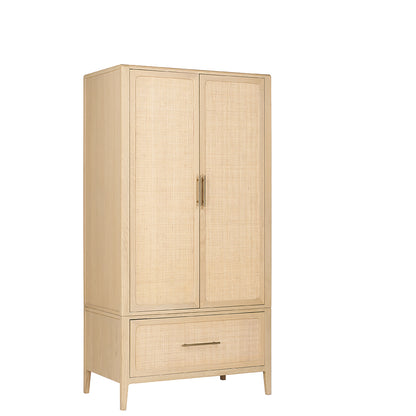 Casera Oak Rattan Front Double Wardrobe