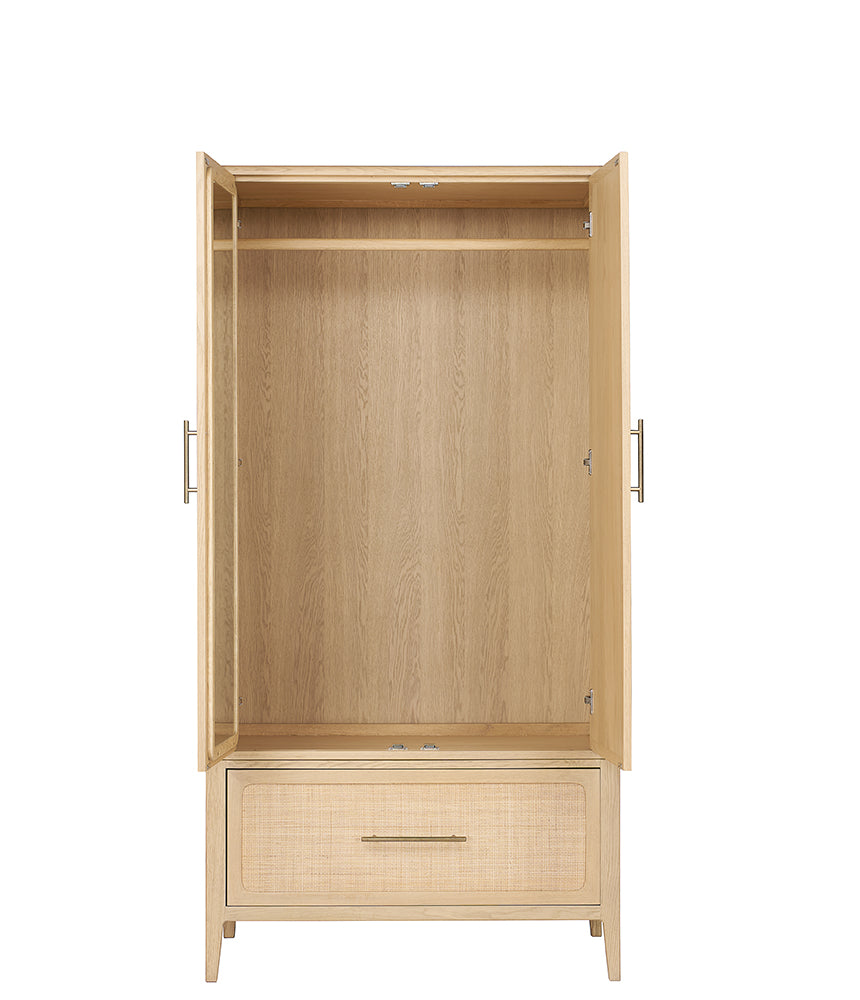Casera Rattan Front Double Wardrobe