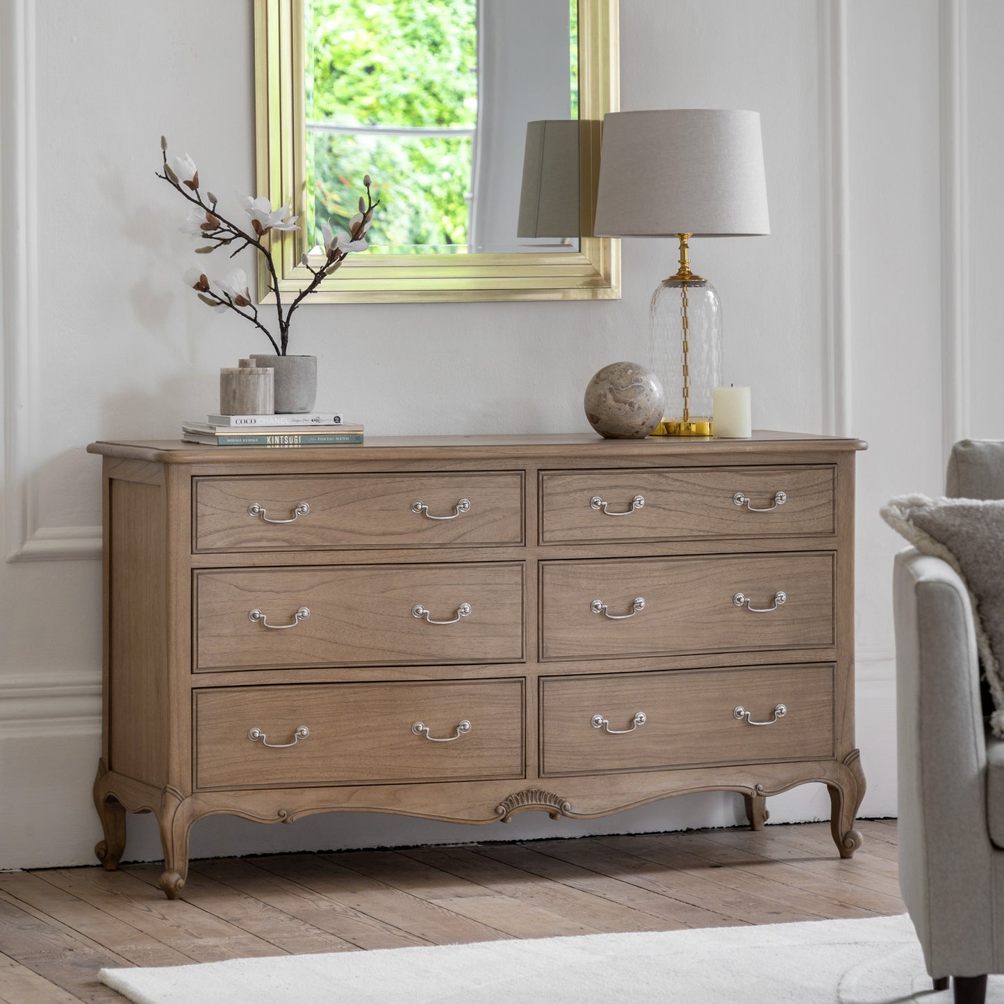 Chic Weathered French 6 Drawer Chest