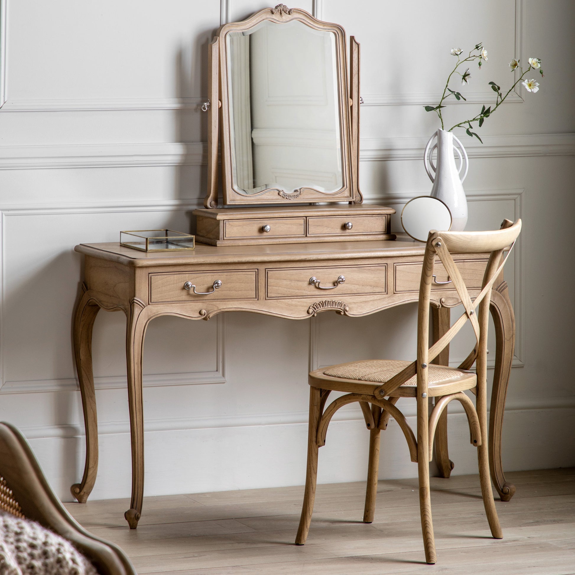 Chic Dressing Table Mirror Weathered