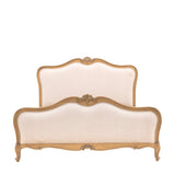 Chic French Linen Upholstered Bed Weathered