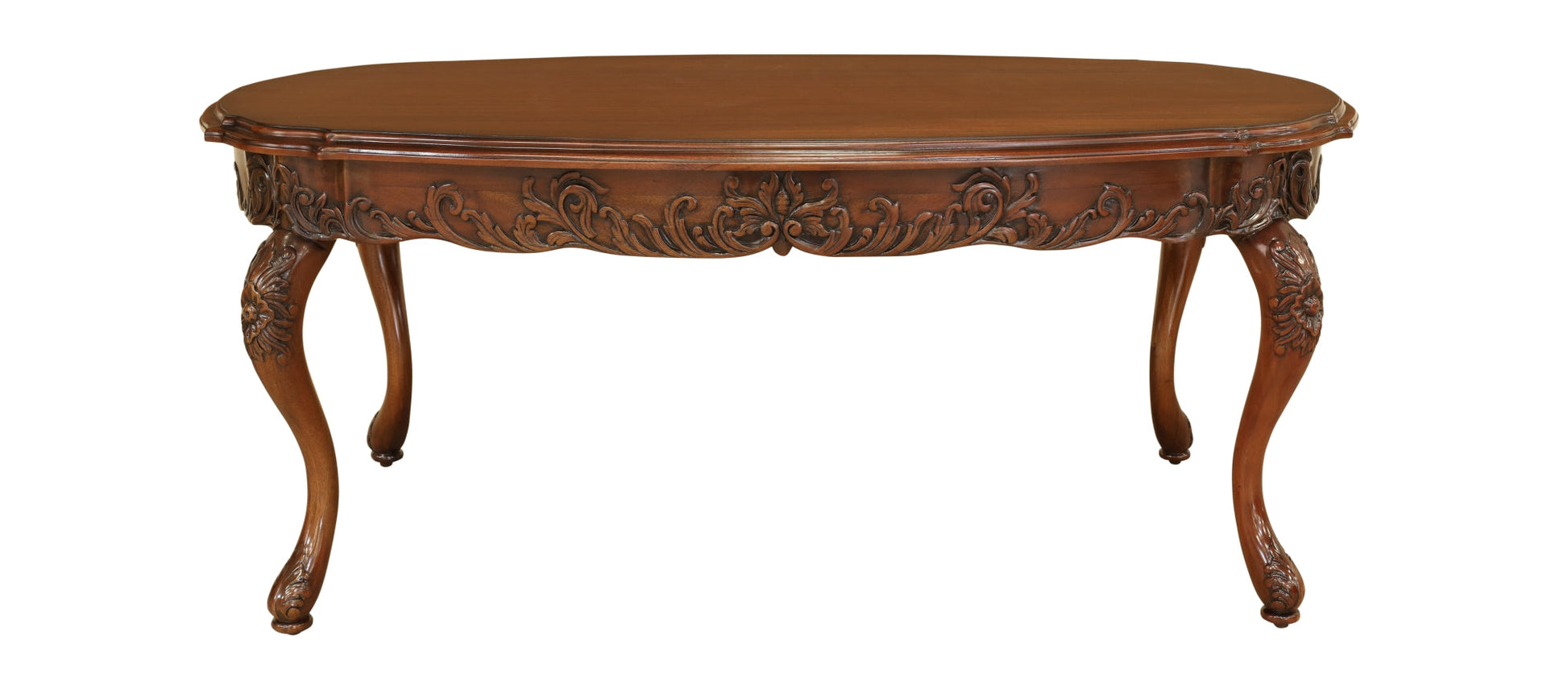 Classic Mahogany French Oval Coffee Table