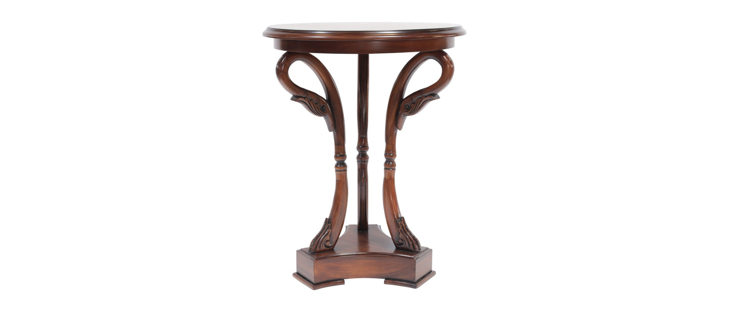 Classic Mahogany French Style Swan Lamp Table