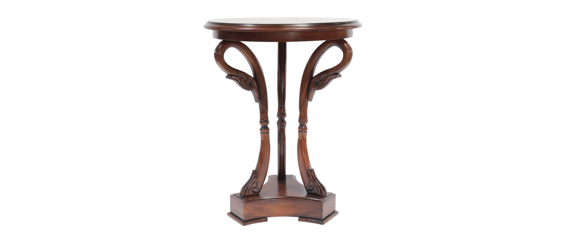 Classic Mahogany French Style Swan Lamp Table