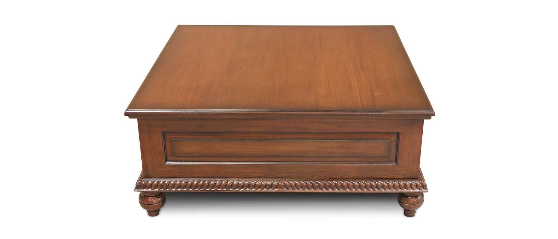 Classic Mahogany Sleigh French Square Coffee Table