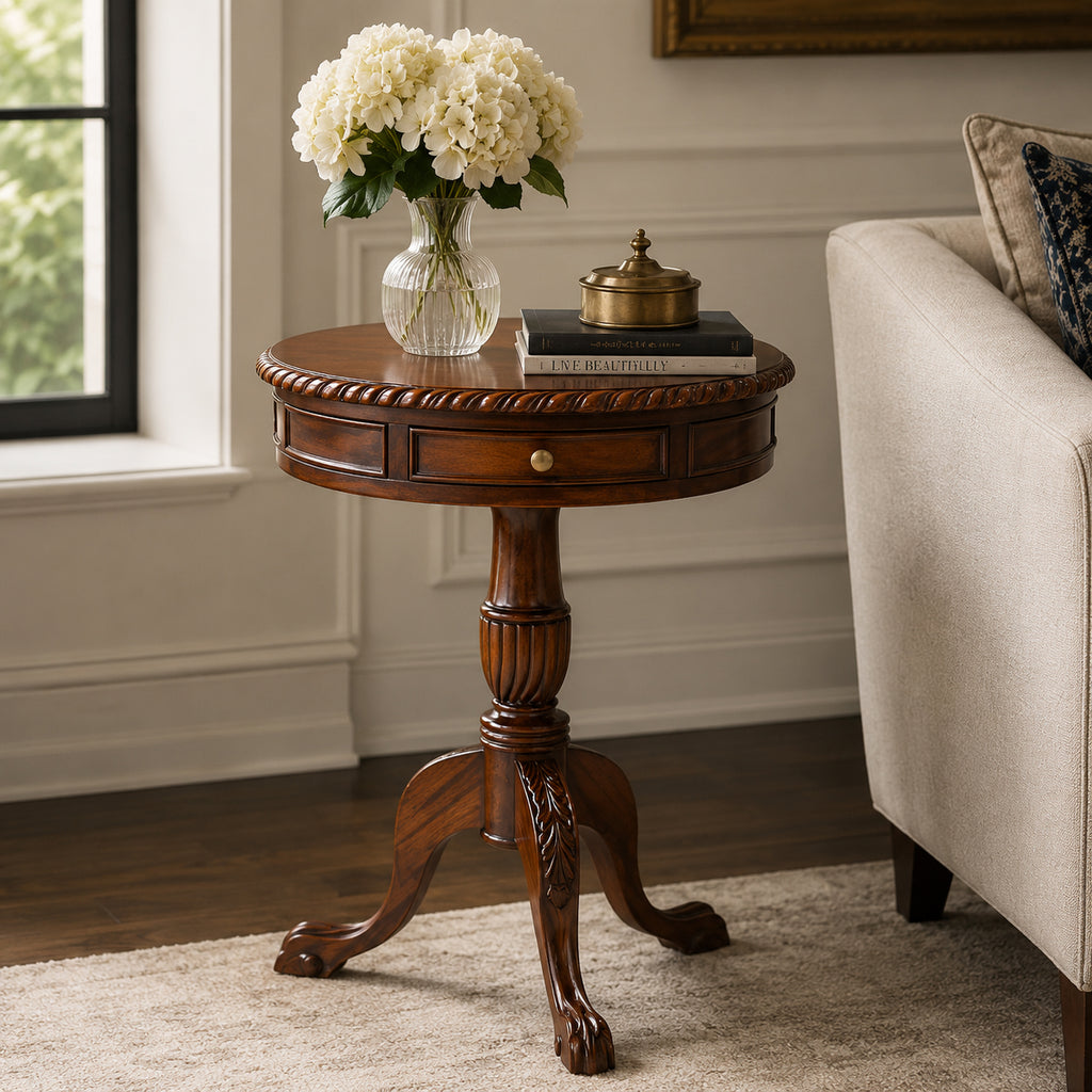 Classic Chippendale Style Wine Table - Stained