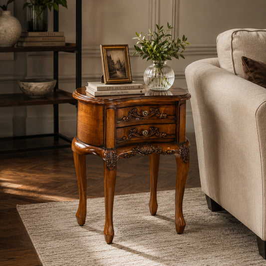 Classic French Kidney Shaped Side Table - Stained