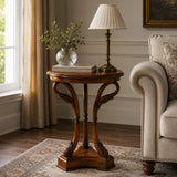 Classic French Style Swan Lamp Table - Stained