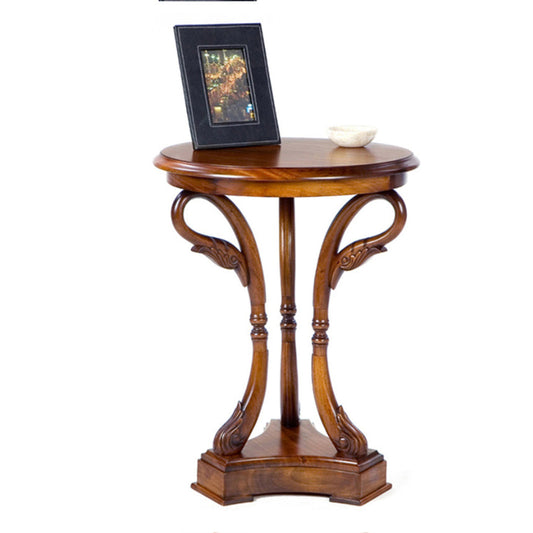 Classic Mahogany French Style Swan Lamp Table