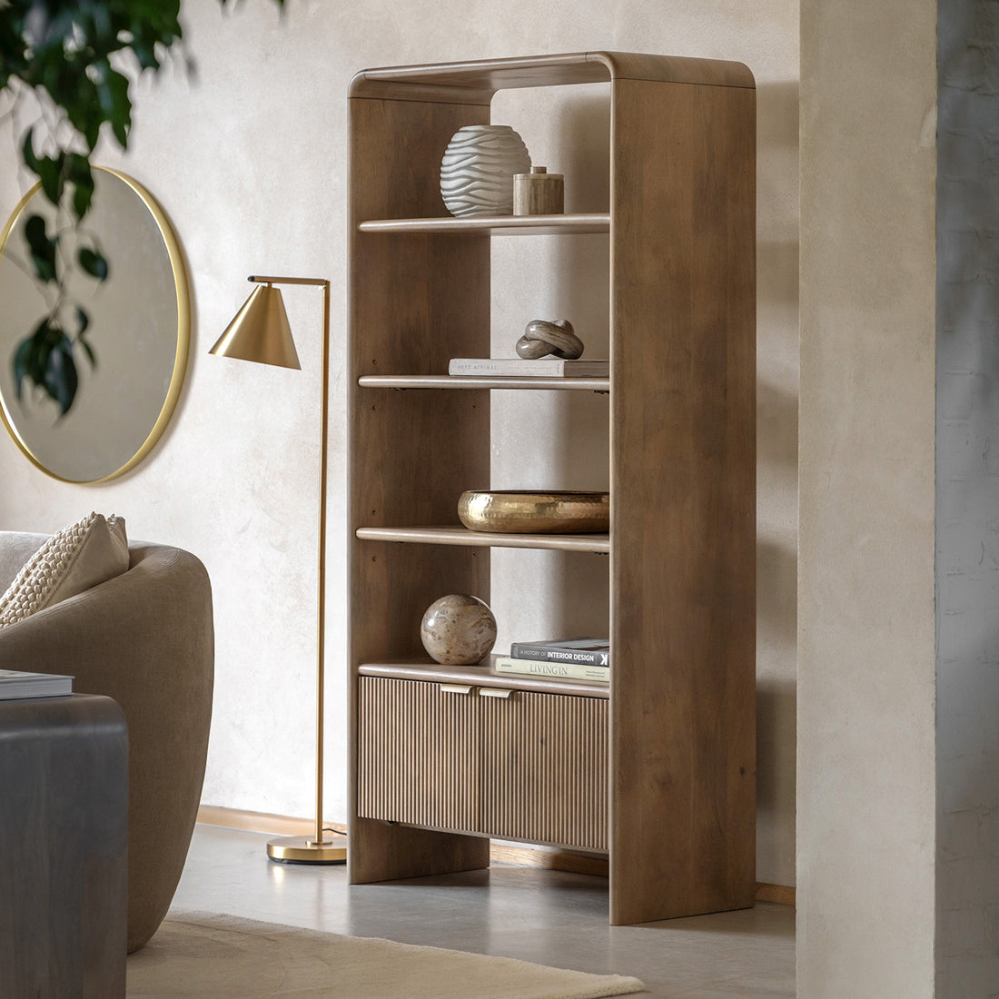 Colonna Modern Open Display Cabinet - Maison Haven Furniture