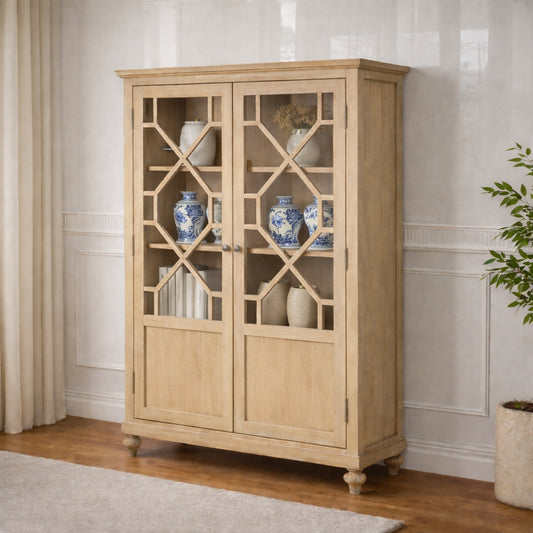 Contemporary French 2 Door Wooden Display Cabinet