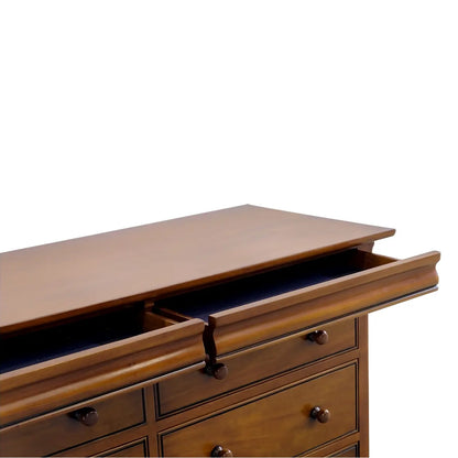 French Country Sleigh 8 Drawer Wide Chest