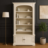 Cream French Bookcase with 4 Shelves 
