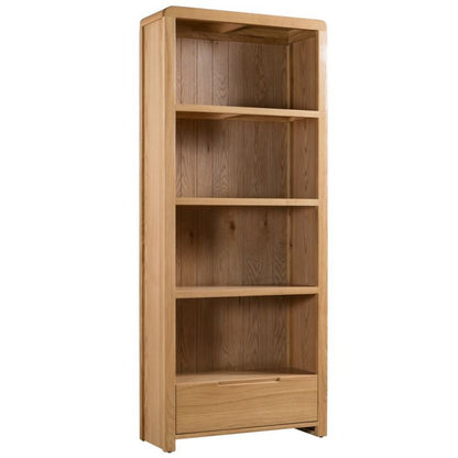 Curve Tall Oak Bookcase