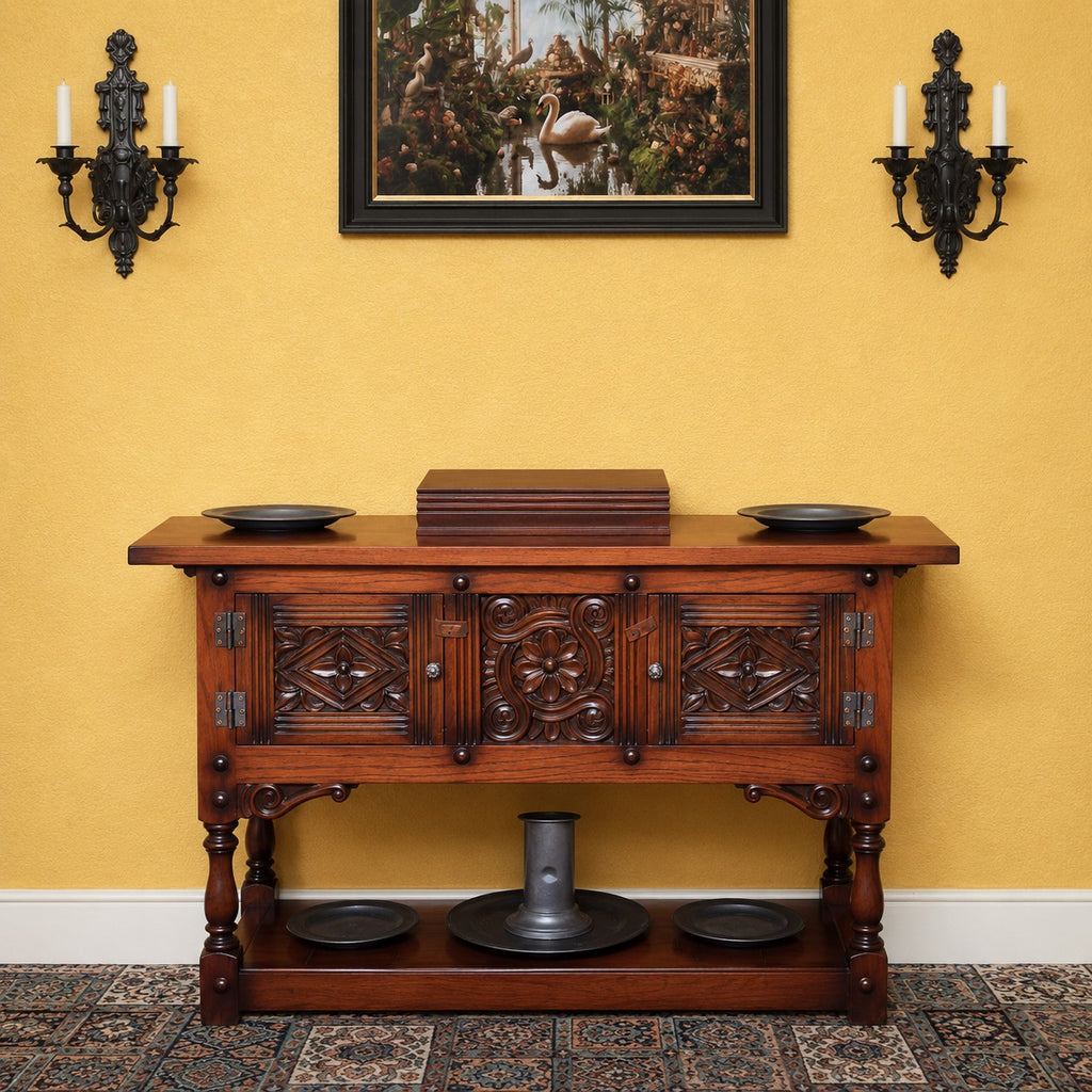 Dark Oak French Credence Sideboard / Console