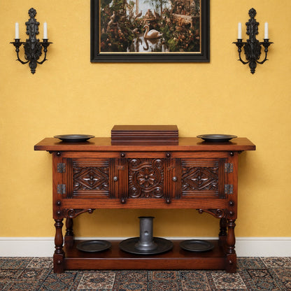 Dark Oak French Credence Sideboard / Console