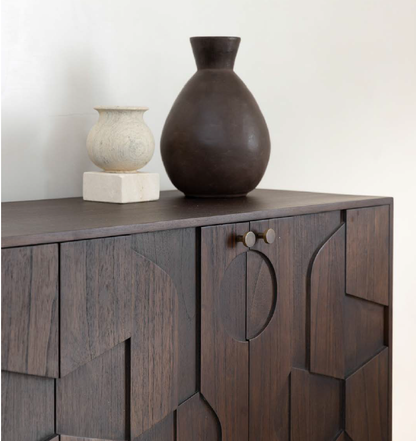 Edos Contemporary Brown 4 Door Sideboard