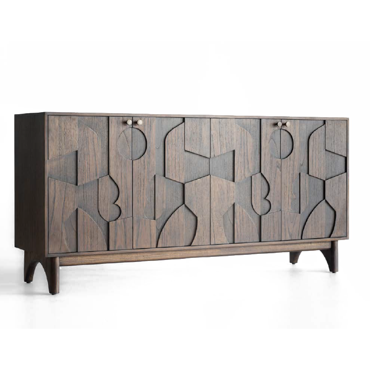 Edos Contemporary Brown 4 Door Sideboard