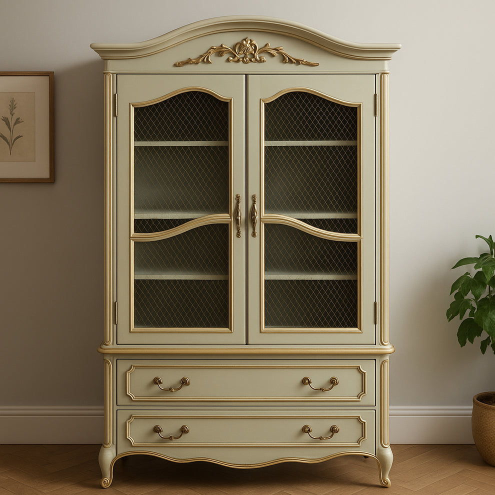 Etienne French Wire Front Display Cabinet - Maison Haven Furniture