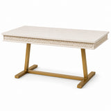 Florence Limed White Dining Table with Gold Metal Leg