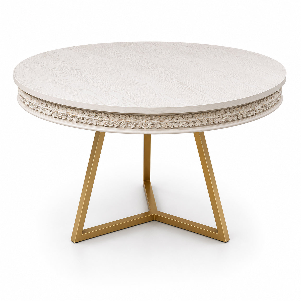 Florence Limed White Round Dining Table