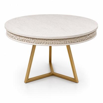 Florence Limed White Round Dining Table