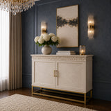 Florence Limed White Sideboard with Gold Metal Legs