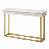 Florence Wooden Top Console Table with Gold Metal Legs